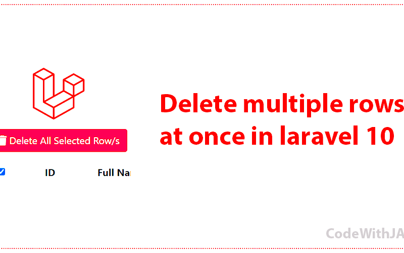 delete multiple rows at once in laravel 10