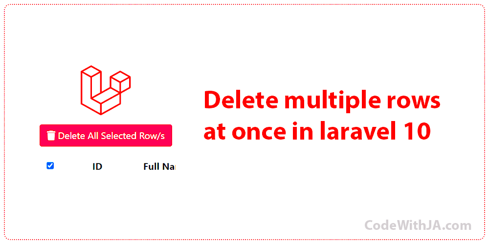 delete multiple rows at once in laravel 10